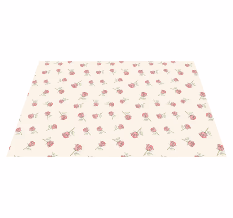 Charming Rose Pattern vinyl rug flowers - TenStickers