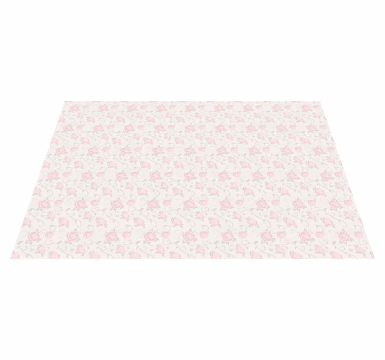 Delicate Rose Pattern vinyl rug flowers - TenStickers