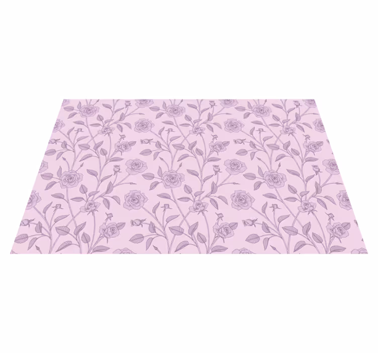 Lavender Floral Pattern vinyl rug flowers - TenStickers