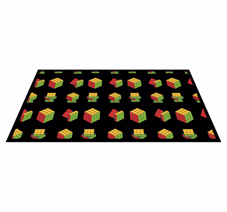 Rubik's Cube Pattern vinyl rug gaming - TenStickers