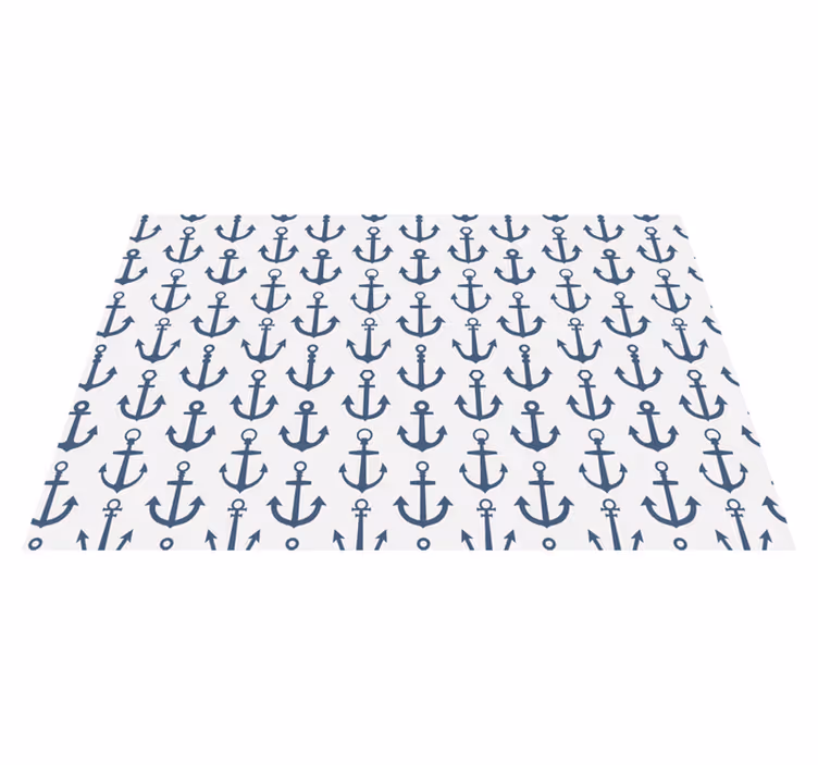 Nautical Anchor Theme vinyl rug bathroom - TenStickers