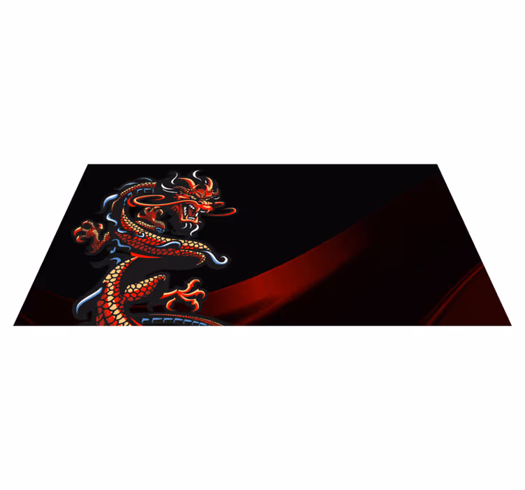Dragon Illustration teenage bedroom vinyl rug - TenStickers