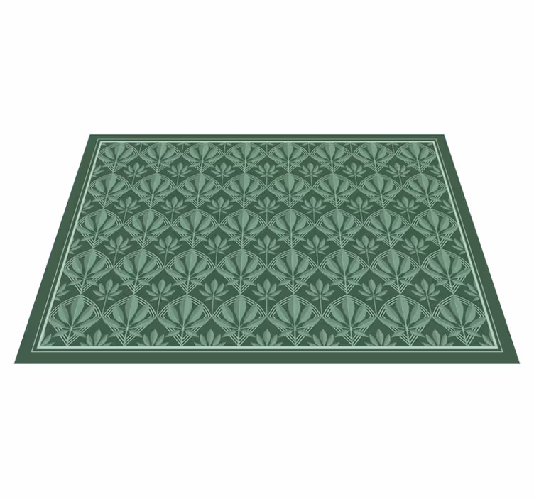 Lush leaf pattern bedroom vinyl rug - TenStickers