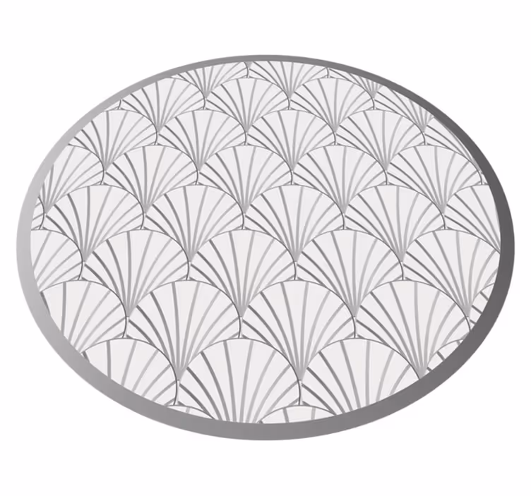 Elegant fan pattern vinyl rug bathroom - TenStickers