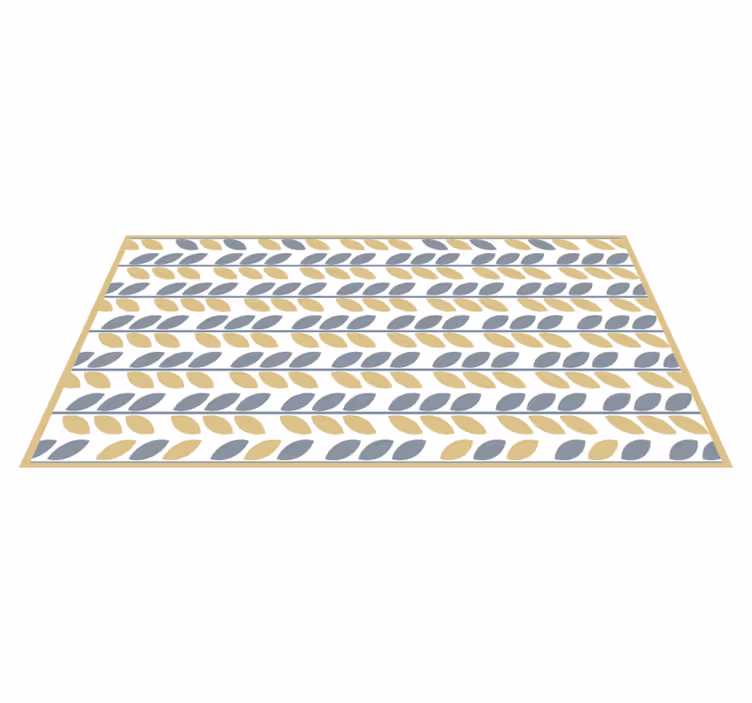 Leafy Pattern Stripes nature vinyl rug - TenStickers
