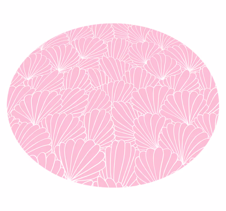 Pink Shell Pattern vinyl rug bathroom - TenStickers