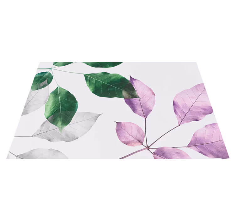 Leafy Botanical Prints vinyl rug flowers - TenStickers