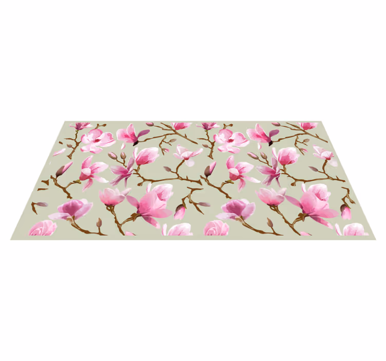 Pink Magnolia vinyl rug flowers - TenStickers