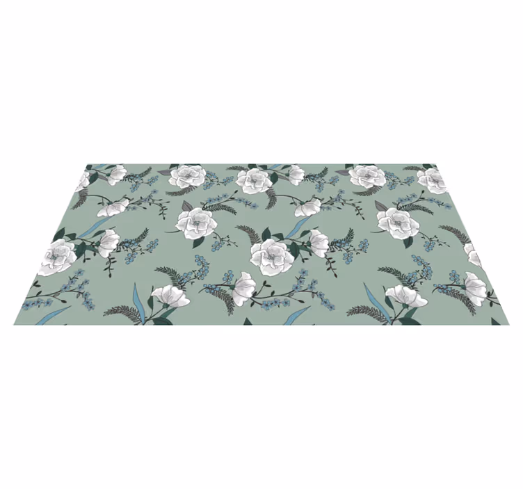 Botanical Concept vinyl rug flowers - TenStickers