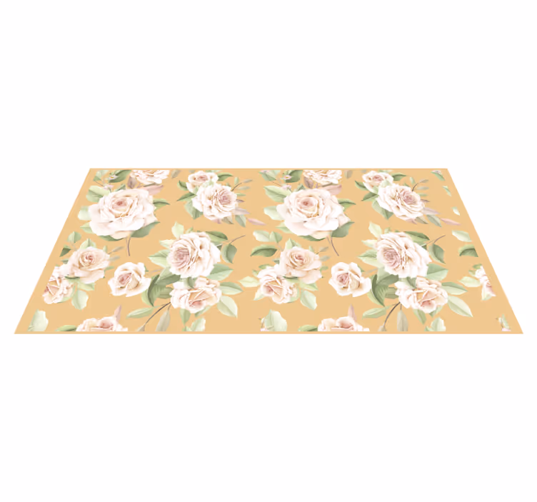 Gentle blossom grace vinyl rug flowers - TenStickers