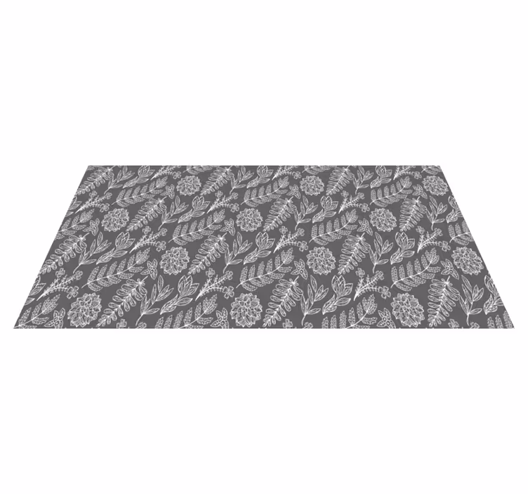 FLORAL FOLIAGE PATTERN vinyl rug flowers - TenStickers