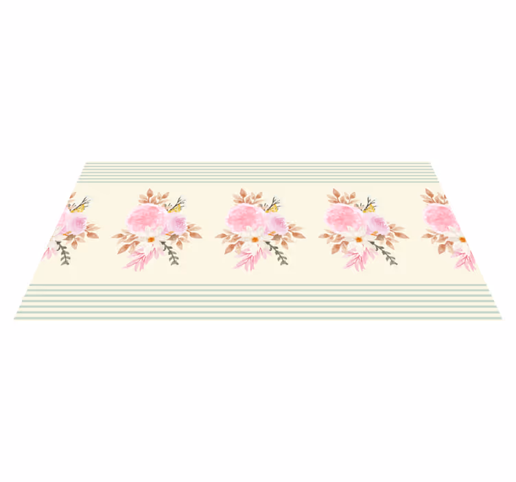 Soft Floral Arrangement vinyl rug bathroom - TenStickers