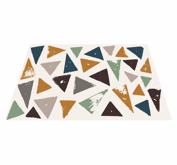 Vibrant Triangle Motif minimalist vinyl rug - TenStickers