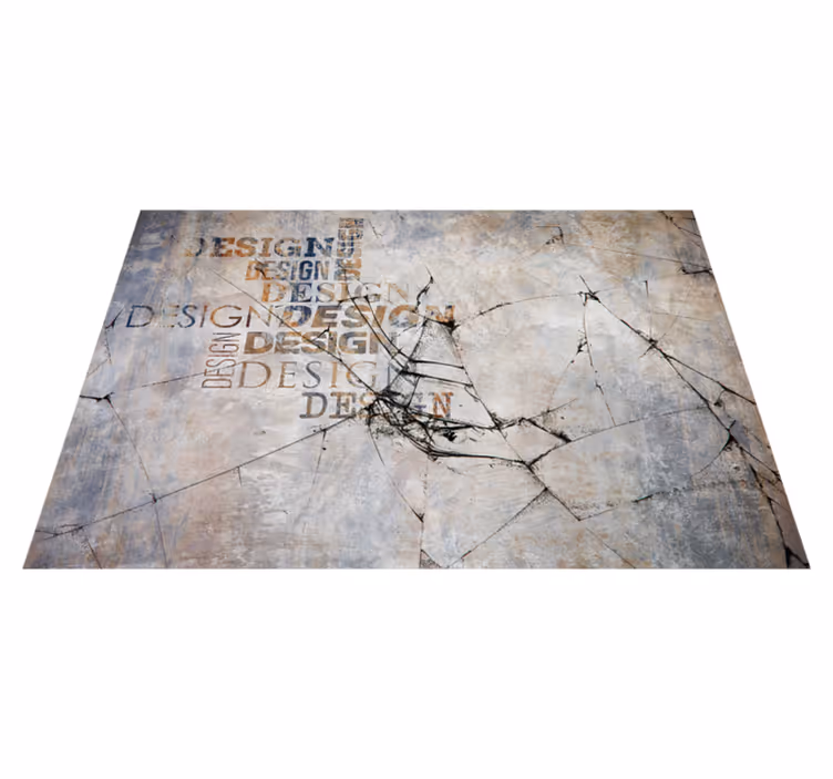 Chipped Rock Typography stone effect vinyl rug - TenStickers