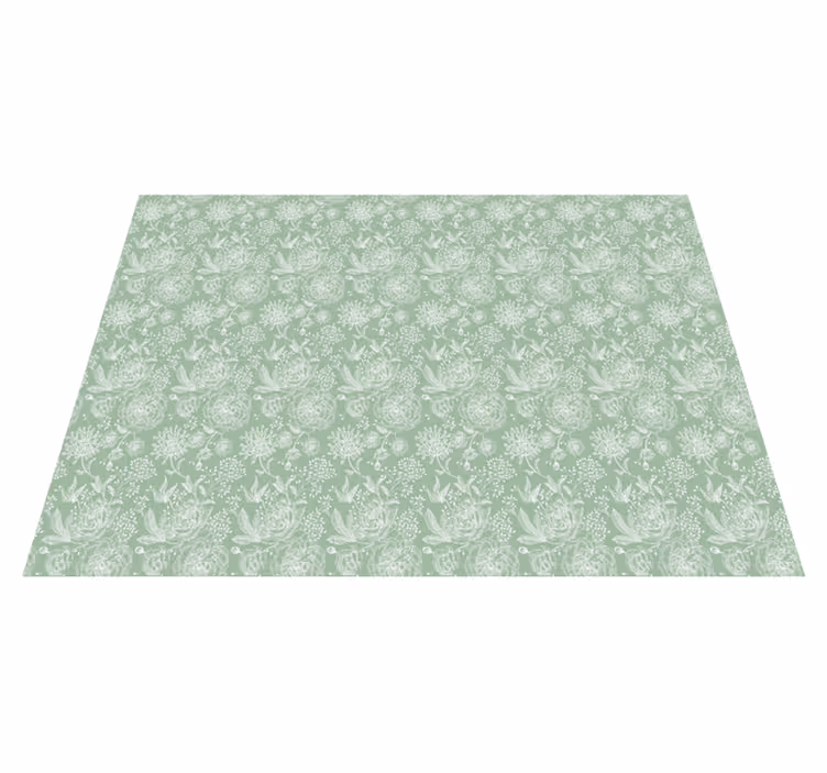 Floral Elegance Surface vinyl rug flowers - TenStickers