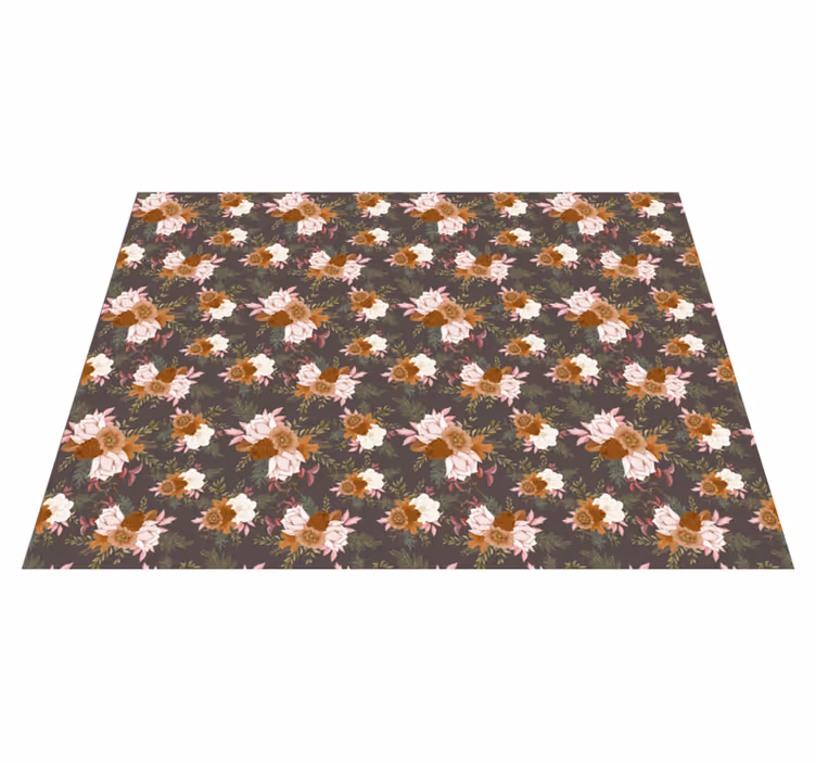 Floral Pattern Elegance vinyl rug flowers - TenStickers