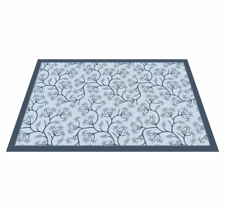 Botanical Silhouette Pattern vinyl rug flowers - TenStickers