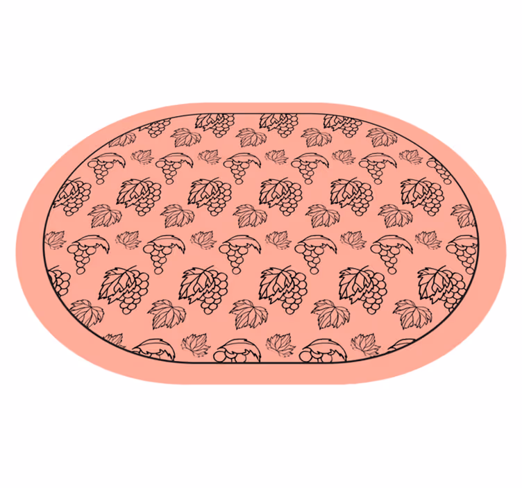 Botanical Grape Pattern vinyl rug flowers - TenStickers
