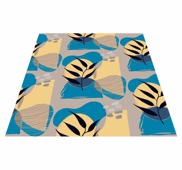 Abstract Botanical Pattern vinyl rug flowers - TenStickers