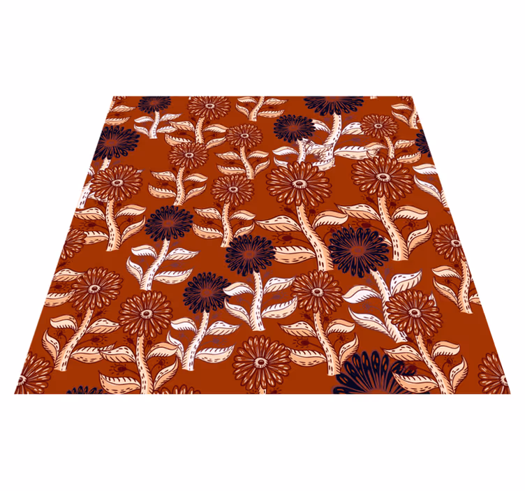 Floral Pattern Harmony vinyl rug flowers - TenStickers