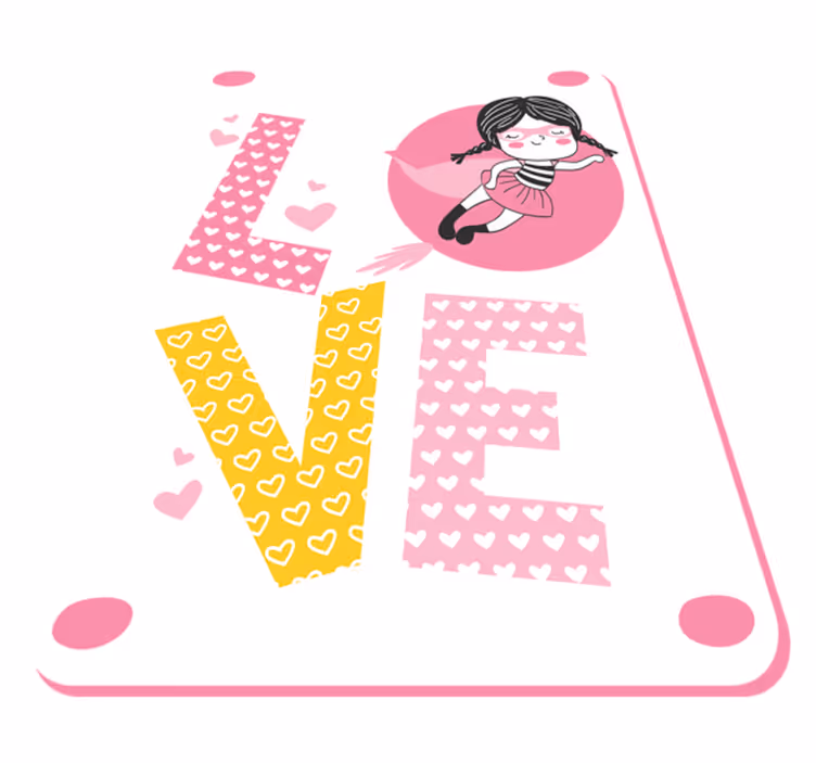 Ballerina Love Illustration nursery vinyl rug - TenStickers