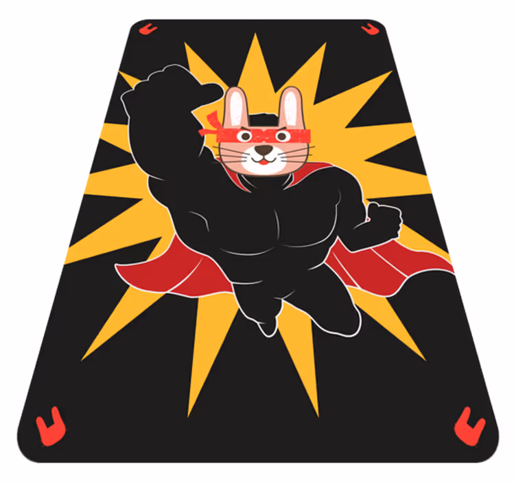 Superhero Bunny Adventure kids vinyl rug - TenStickers