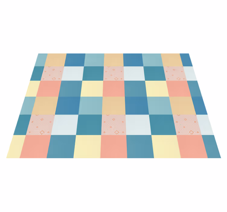 Geometric Pastel Checkerboard geometric vinyl rug - TenStickers