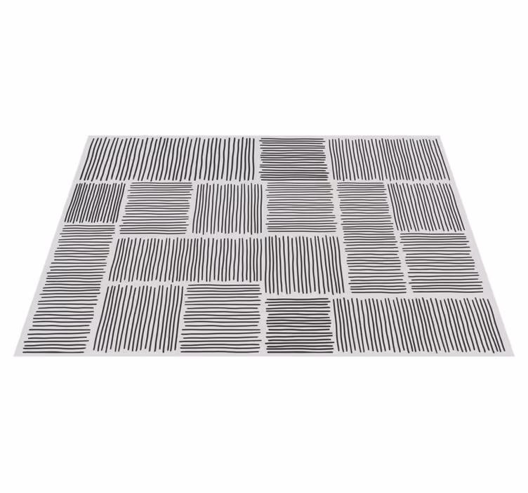 Monochromatic Line Patterns striped vinyl rug - TenStickers