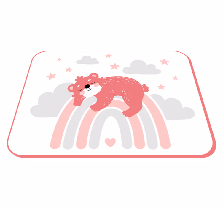 Sleepy Bear Rainbow nursery vinyl rug - TenStickers