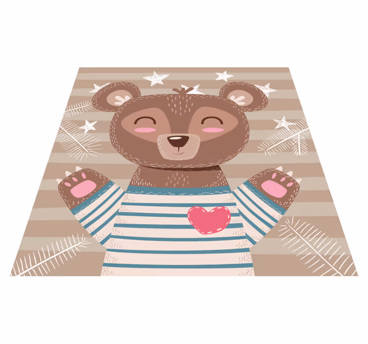 Adorable Bear Illustration nursery vinyl rug - TenStickers