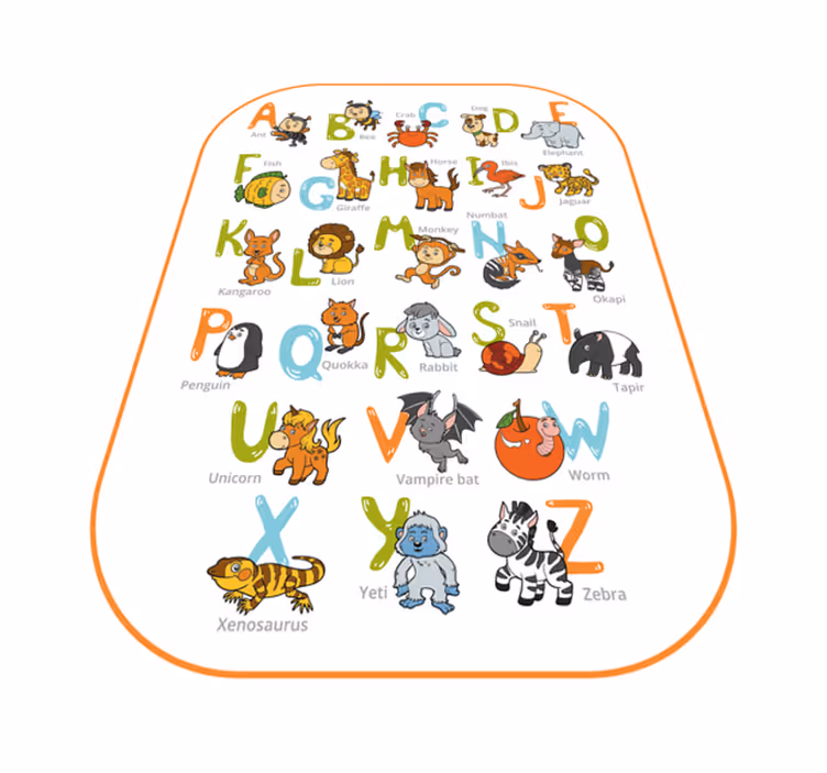 Alphabet Animal Educational abcs vinyl rug - TenStickers