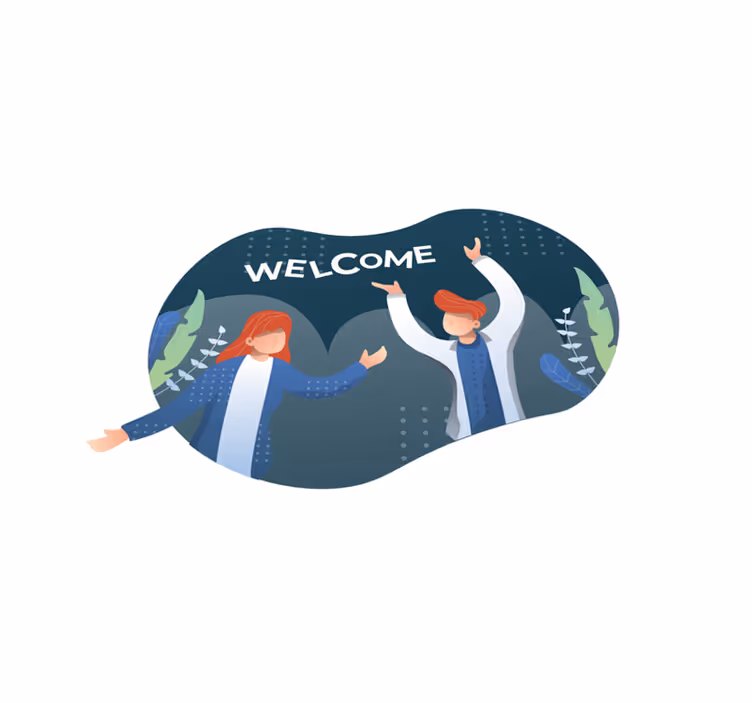 Welcoming Entry Text custom vinyl rug - TenStickers