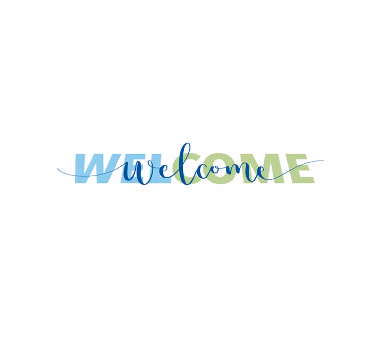 Inviting Entrance Text entrance hall vinyl rug - TenStickers