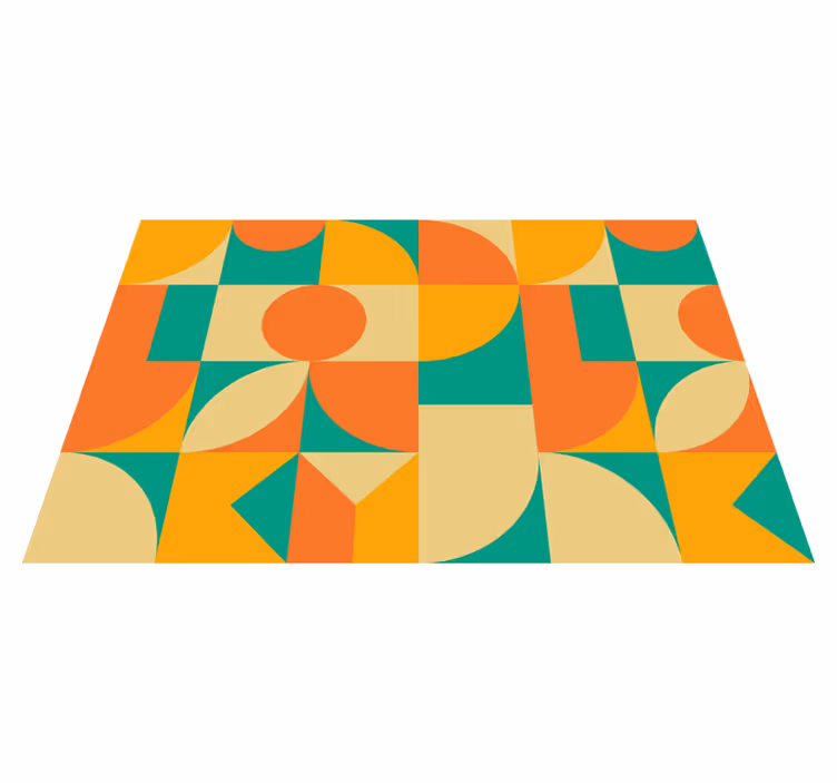 Colorful Geometric Pattern geometric vinyl rug - TenStickers