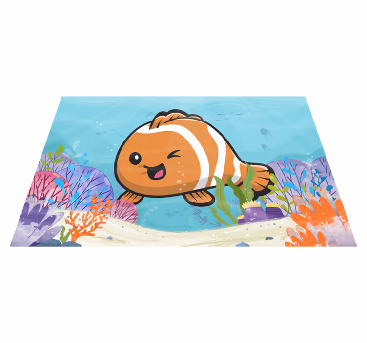 Animated aquatic adventure kids vinyl rug - TenStickers
