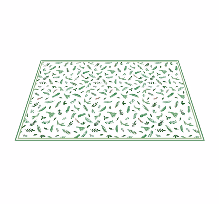 Green Botanical Footwear floral vinyl rug - TenStickers
