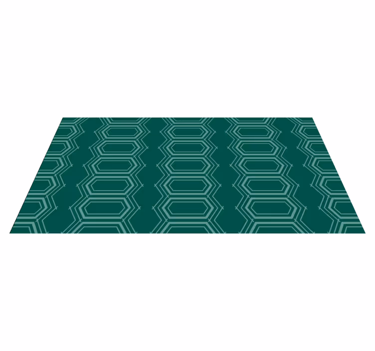 Emerald geometric pattern geometric vinyl rug - TenStickers