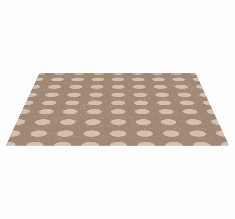 Neutral polka dot pattern beige vinyl rug - TenStickers