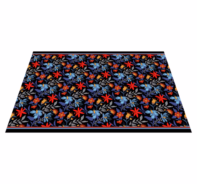 Botanical Elegance floral vinyl rug - TenStickers