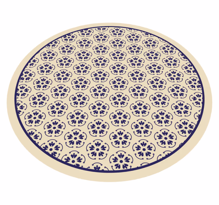 Circular Mosaic Pattern vinyl rug flowers - TenStickers