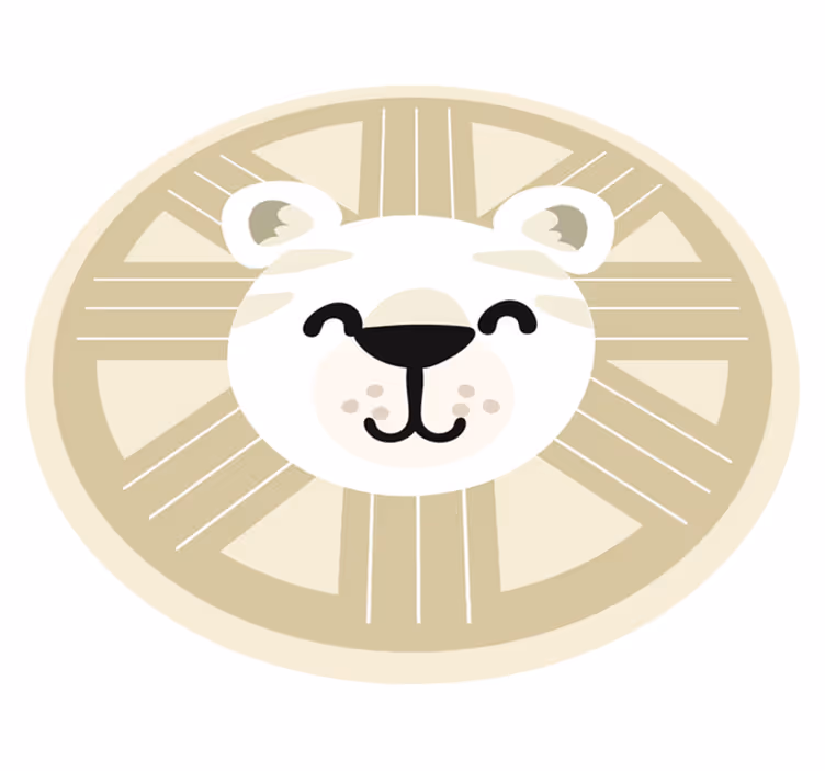 Smiling lion graphic nursery vinyl rug - TenStickers