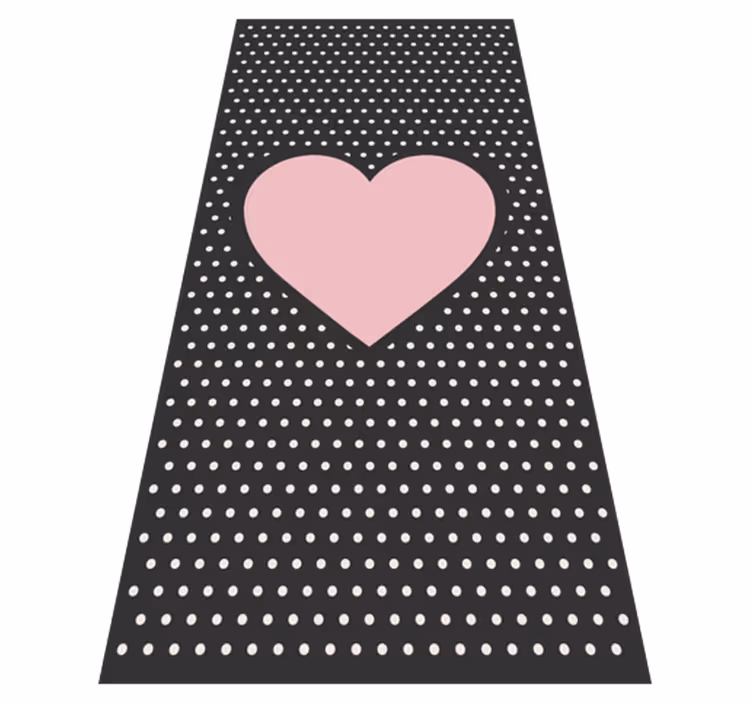 Polka Heart Accent kids vinyl rug - TenStickers