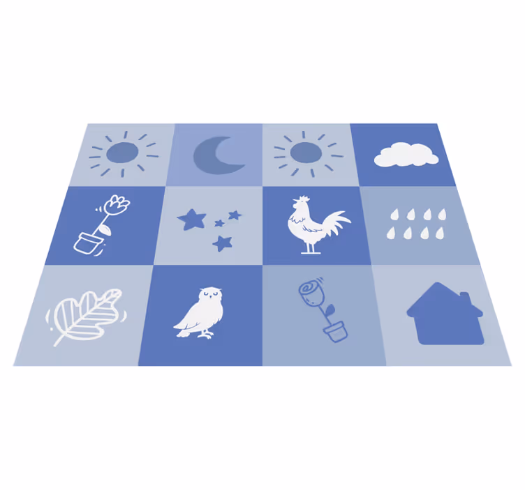 Nursery Checkerboard kids vinyl rug - TenStickers