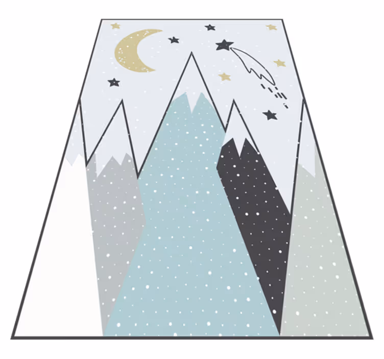 Mountainous Night Sky kids vinyl rug - TenStickers