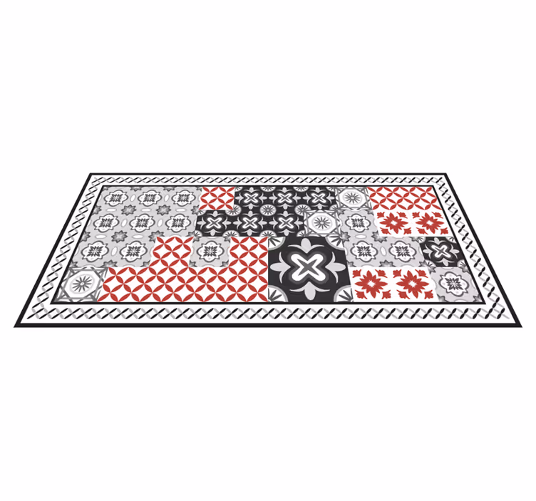 Intricate tile pattern tile vinyl rug - TenStickers