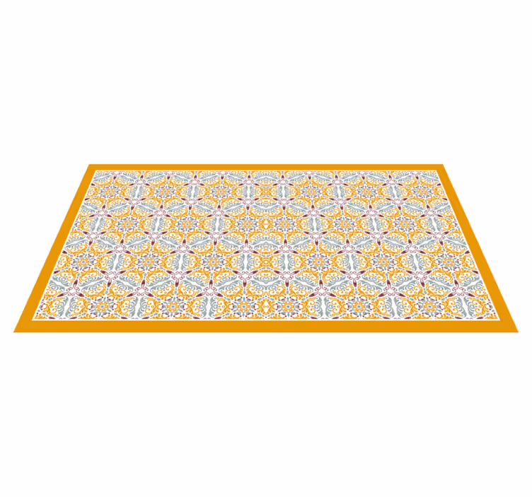 Ornate Mosaic Pattern tile vinyl rug - TenStickers