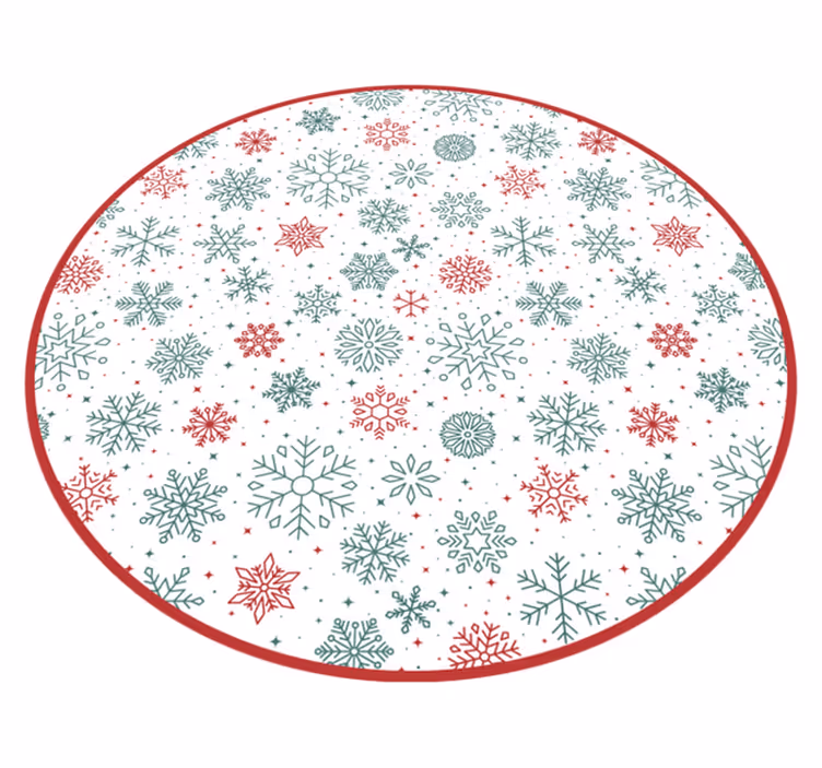 Snowflakes Christmas vinyl rug round - TenStickers