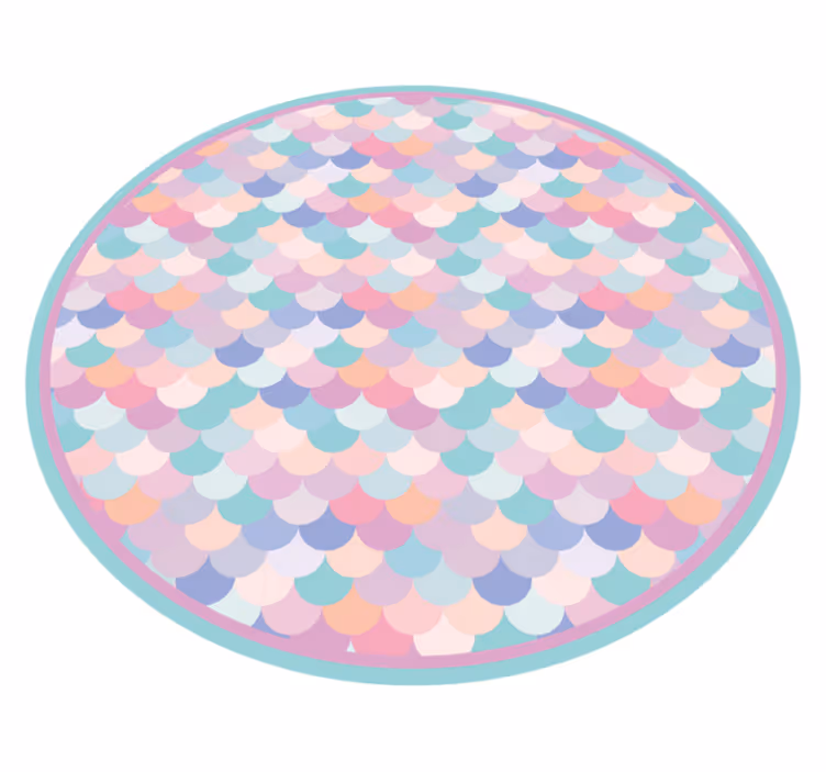 Mermaid Scale Pattern striped vinyl rug - TenStickers