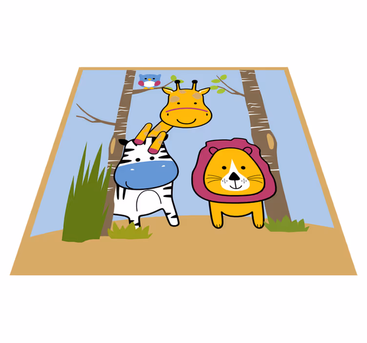 Animal Characters kids vinyl rug - TenStickers