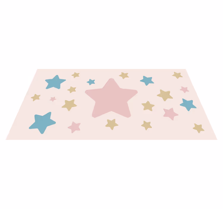 Pastel colors Stars star vinyl rug - TenStickers